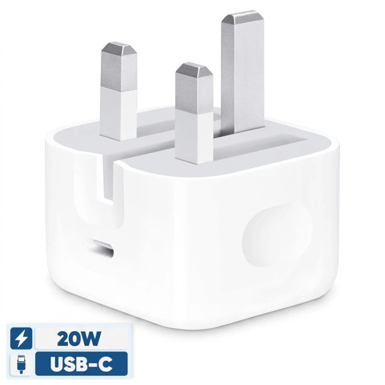 شارژر دیواری اورجینال 20 وات اپل مدل B/A، اتصال سه پین، درگاه خروجی USB-C